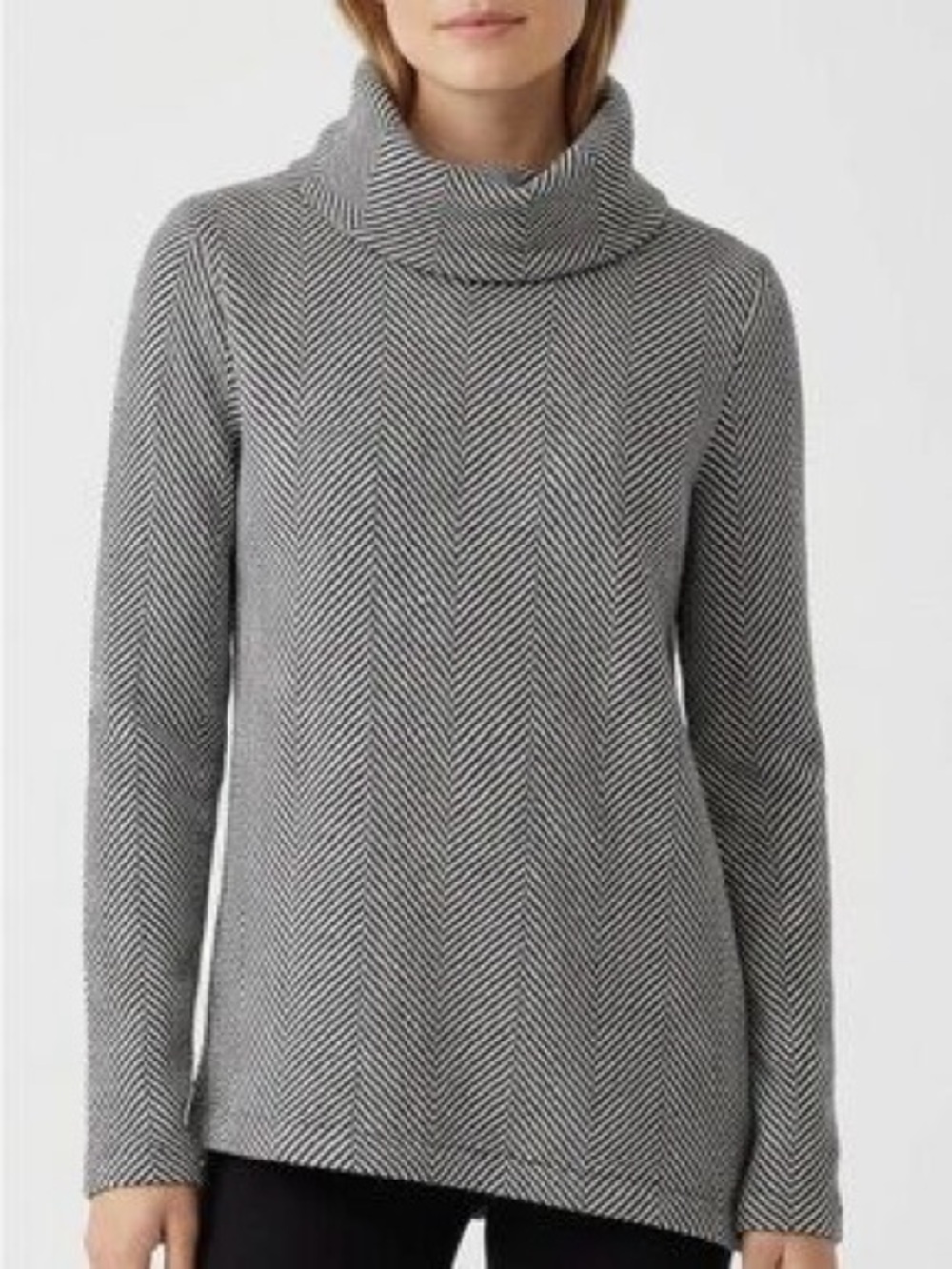 J. Crew Factory • Herringbone Funnel Neck Sweater